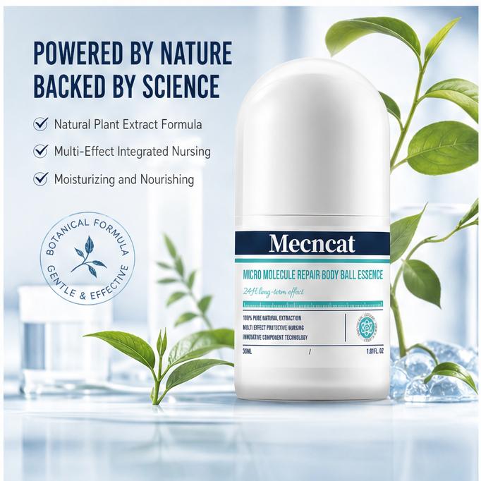 Mecncat Multi-Effect Strengthening Rollerball Micro-Molecular Serum - Botanical Extract-Infused Skincare Serum for Daily Skin Care