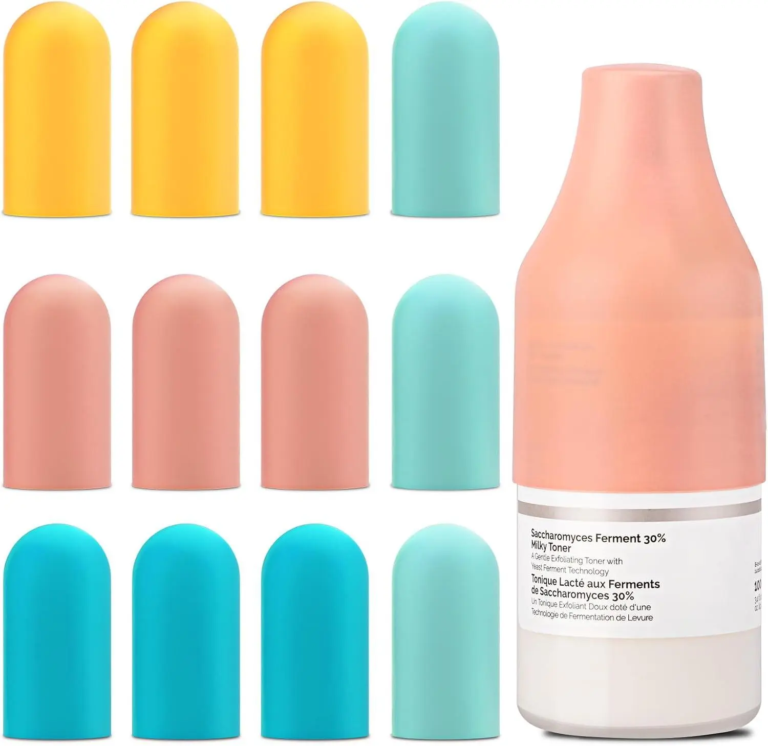 12 Pack Silicone Bottle Covers, Travel Essentials for Women Men, Elastic Sleeves for Leak Proofing, Beach Vacation Essentials, Cruise Essentials 2026, Colorful Airplane Travels Accessories MERDTTES