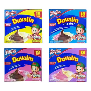 Ricolino Duvalin 18 Pack – Tri Sabor, Hazelnut Vanilla, Hazelnut Strawberry, or Strawberry Vanilla Mexican Candy, Dulces Mexicanos, Soft, Creamy Candy