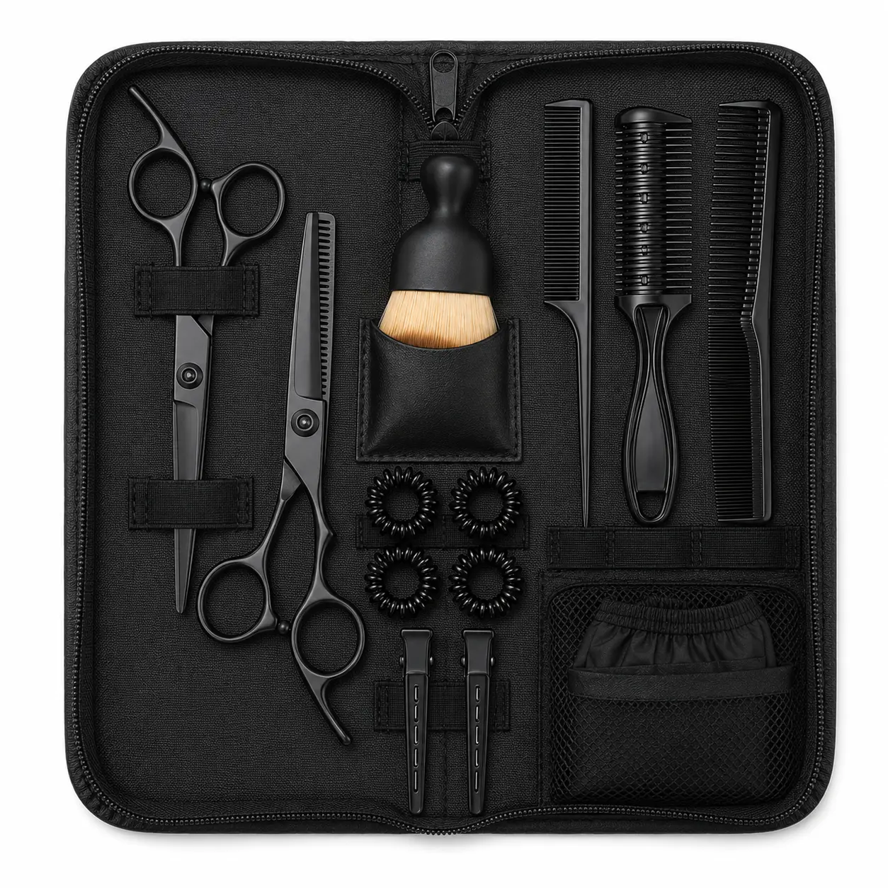 15-Piece Professional Hair Cutting Kit with Stainless Steel Scissors and Thinning Shears for Precise Cuts - Ergonomic Tools for Home Haircuts, Unscented