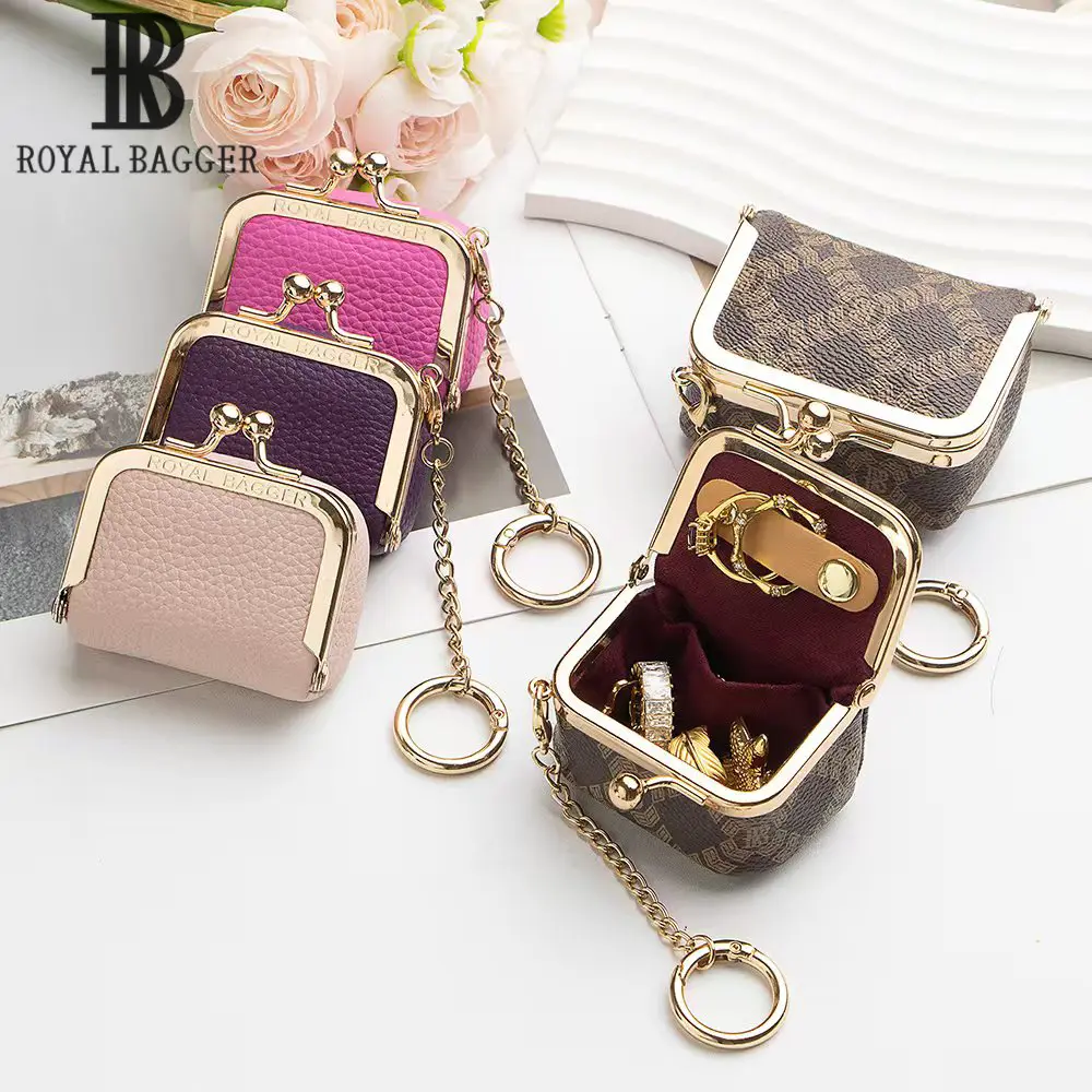 RoyalBagger Genuine Leather Mini Coin Purse detail 1