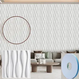 [Geometric Pattern Wallpaper] Decorative，20 /30pcs 3D Geometric Pattern Wallpaper - Wall Panel for Home, Living Room, Bedroom, Kitchen - with Tape