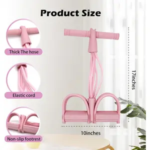 Multi-Function Tension Rope Band & Pedal Puller Resistance Band, 6-Tube Elastic Yoga Pedal Puller Resistance Band, for Abdomen/Waist/Arm/Leg Stretching Slimming Training