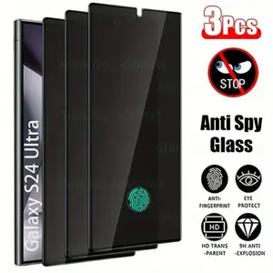 3 Pack Privacy Tempered Glass Screen Protector with Protection, Anti-Spy, Anti-Fingerprint, High Clarity, Bubble Free Film for Samsung Galaxy S26/S26 Plus/S26 Ultra/S25 S24 S23 S22 Ultra S25 S24 S23 S22 Plus FE, Scratch Resistant...