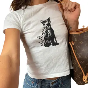 Deftones Cat Around The Fur Shirt Baby Tee - Vintage Graphic Deftones Tee, Grunge Streetwear, Trendy Baby Tee, Y2K Nu-Metal Tee Comfort Cotton Fit Top Womenswear