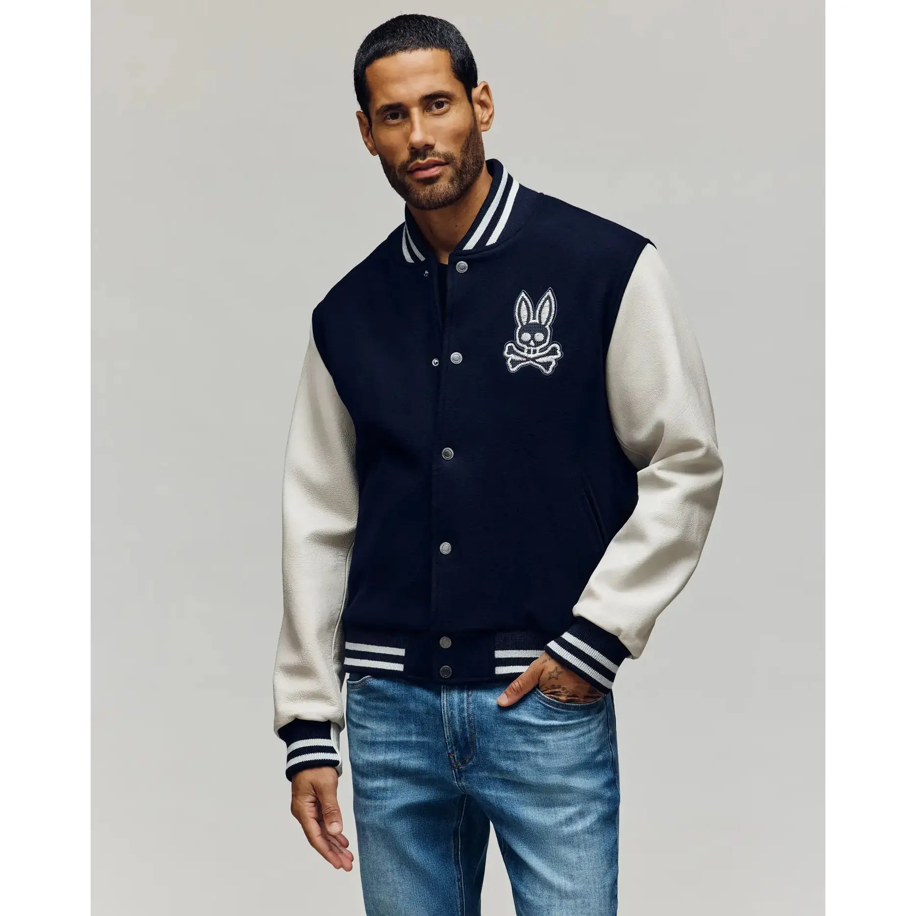 MENS JACOB LEATHER BOMBER - MO1100016