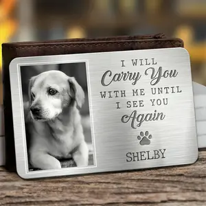 Personalized Pet Memorial Wallet Card: Custom Photo Aluminum Keepsake