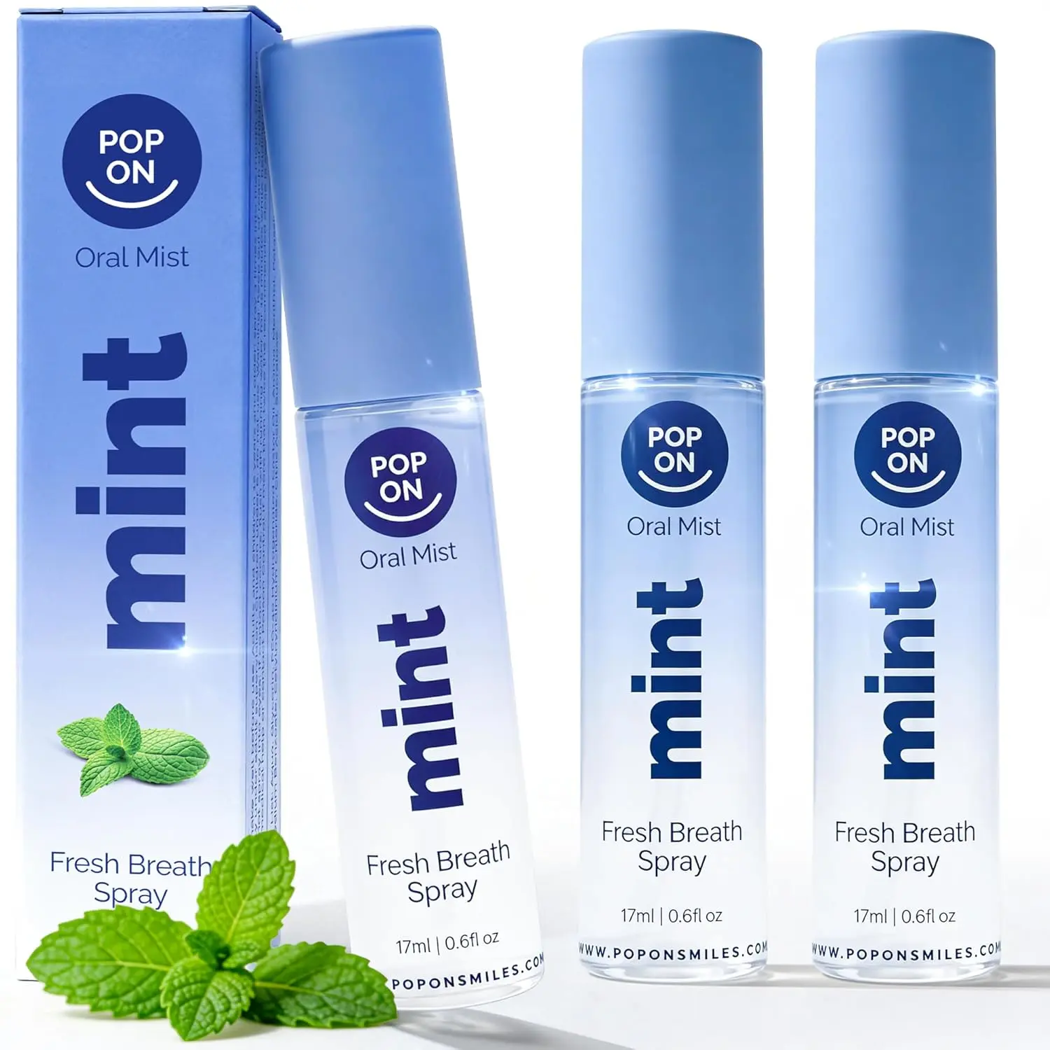 Fresh Breath Spray for Bad Breath – Dry Mouth Spray with Zero Alcohol & Sugar Free Breath Freshener, Mint Flavor Oral Spray, Travel Size 3-Pack