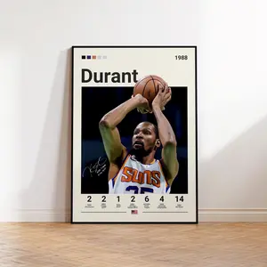 Kevin Durant Poster, Phoenix Suns Poster, Gift For Durant Fan,  Poster, Sports Poster,  Fans, Basketball Gift, Sports Bedroom Posters ( Unframed - Print Only )