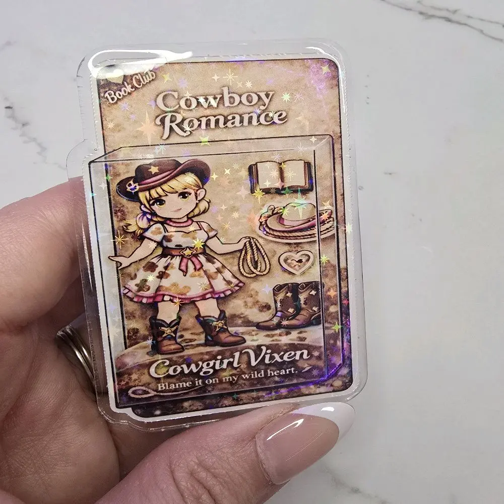 Magnetic Collapsible Grip/Stand for Kindle, ipad, E-Readers, Smart Phones | Handmade | Cowgirl Romance Doll