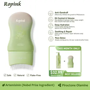 Ropink Mugwort Scalp Detox | 10% Bifida Ferment & OCT Anti-Dandruff Pre-Wash | Soothing Serum with Silicone Massage Tip-ads