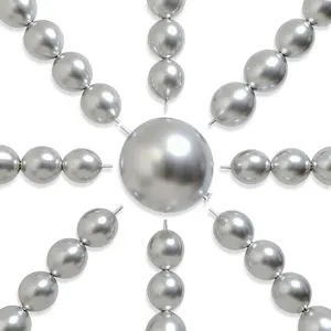 PartyWoo Metallic Silver Linking Balloons 100pcs 6 Inch Silver Link Balloons for Graduation Wedding Baby Shower Bachelorette Bridal Shower Engagement Birthday Party Decorations Silver-G102