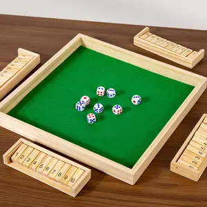 Hatwoo Shut the box Dice Game for 2-6 Player, NEW 11.7in  Board Flip Game, Wooden Board Game with 10 Numbers, Family Wooden Board Table Math Games, Classic Dice Board Games for Home, Party,  Birthday Leisure Time