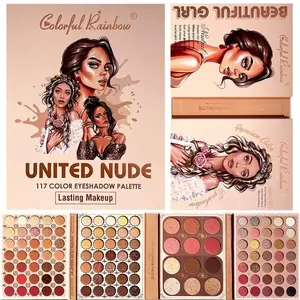 United Nude 117 Colors Eyeshadow Palette with Matte Shimmer & Glitter Finishes Long Lasting Formula for Flawless Daily Bridal Glam Makeup Looks Ultimate All In One Palette for Every Beauty Enthusiast