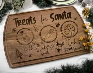 Santa Cookie Tray - Santa Treat Board - Christmas Cutting Board - Santa Tray - Cookies for Santa - Christmas Board