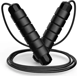 Rope skipping, anti winding fast rope skipping cable with ball bearing, suitable for women, men and children, adjustable steel rope skipping exercise with foam handle, suitable for fitness, family exercise and slim body