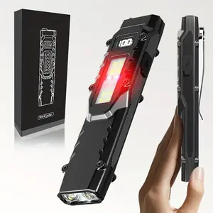 Flat Tactical Flashlight Rechargeable 1000 Lumen , Dual Switch LED Pocket Light with Digital Display, Stainless Steel 8 Mode Emergency Light for Home and Camping, High Powered Flashlight, High Lumens Flashlight, High Lumen Flashlights #GLOBAL PICKS