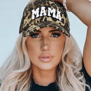 Leopard MAMA Embroidered Leopard Baseball Cap