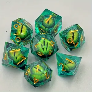 7Pcs resin longan dice hot selling product new Dragon King's Eye multi-faceted dice set resin digital dice running group board game party game accessories Polyhedral Dice Set
