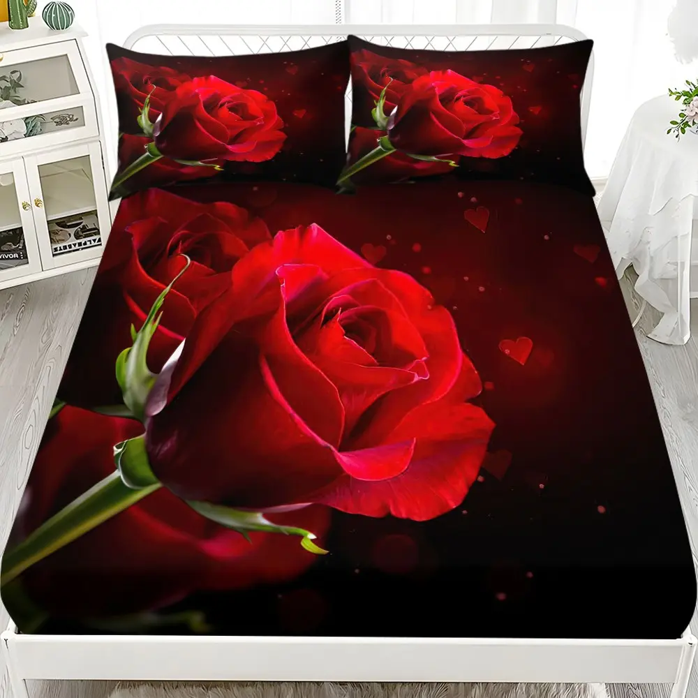 Bed Sheet Set (1 Fitted Sheet + 2 Pillowcases), Modern Style, Comfortable and Aesthetic, Suitable for Dorms and Hotels, All Seasons, Bedsheet Sets