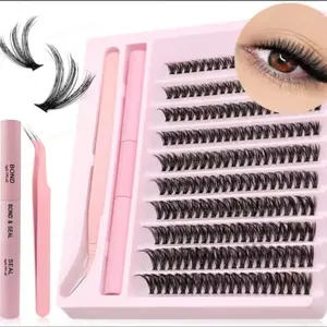 200 Eyelash Extension Kit 40D 10-16mm, DIY Eyelash Extensions, Natural Look, Easy to Use, Lightweight for Daily Wear, Perfect for Parties