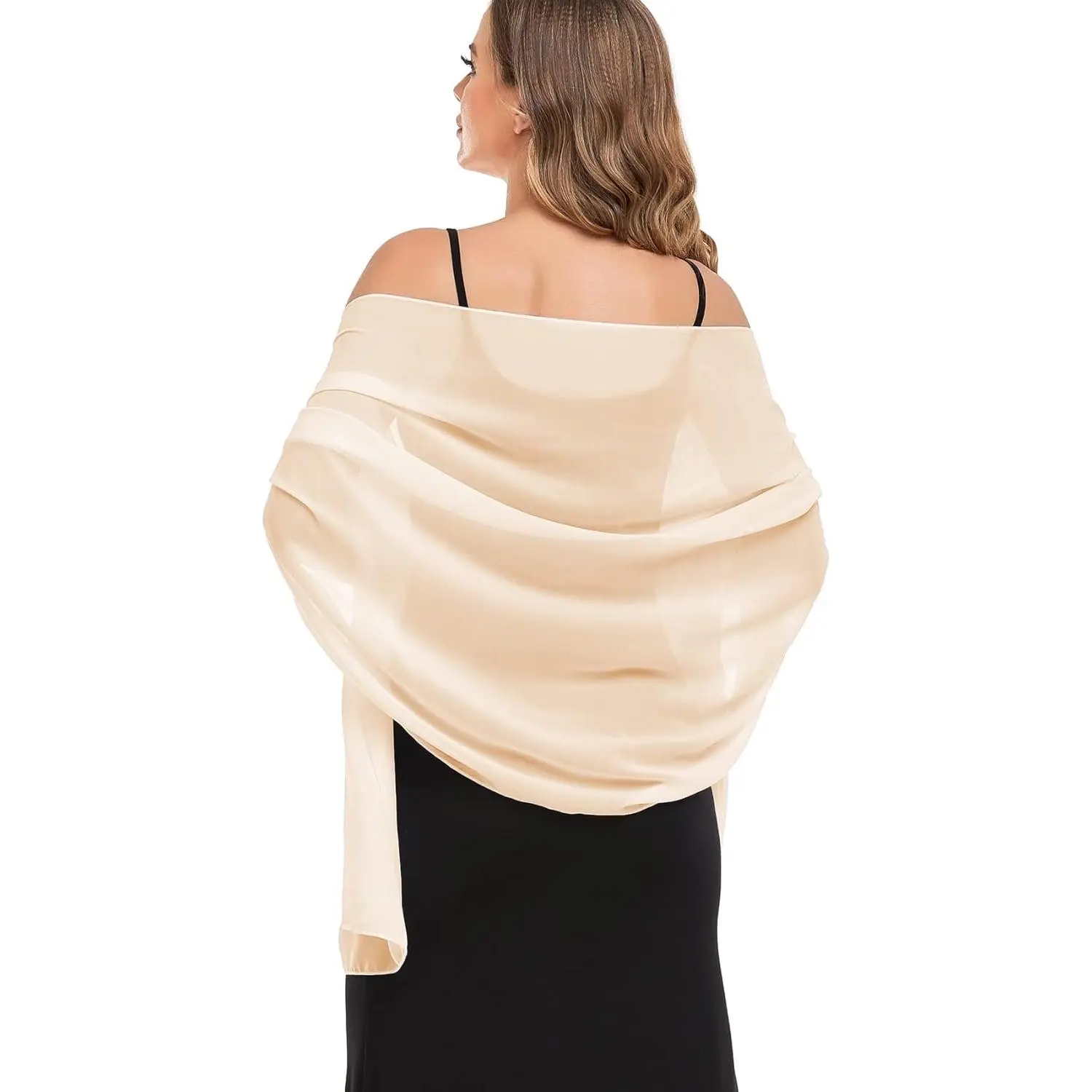 Elegant Sheer Chiffon Shawl Wrap for Women - Lightweight & Breathable Silky Scarf for Evening Dresses, Wedding, Prom, Fashion Shawl Wrap, Scarf Style, Breathable Shawls
