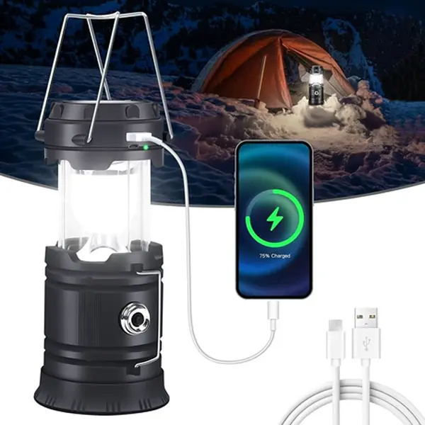 【summervibes】4-Pack Solar Camping Lantern, Collapsible LED Solar USB Rechargeable Lantern Flashlight Emergency Hanging Lights for Camping Hurricanes Power Outages Indoor Outdoor unique birthday gift choice