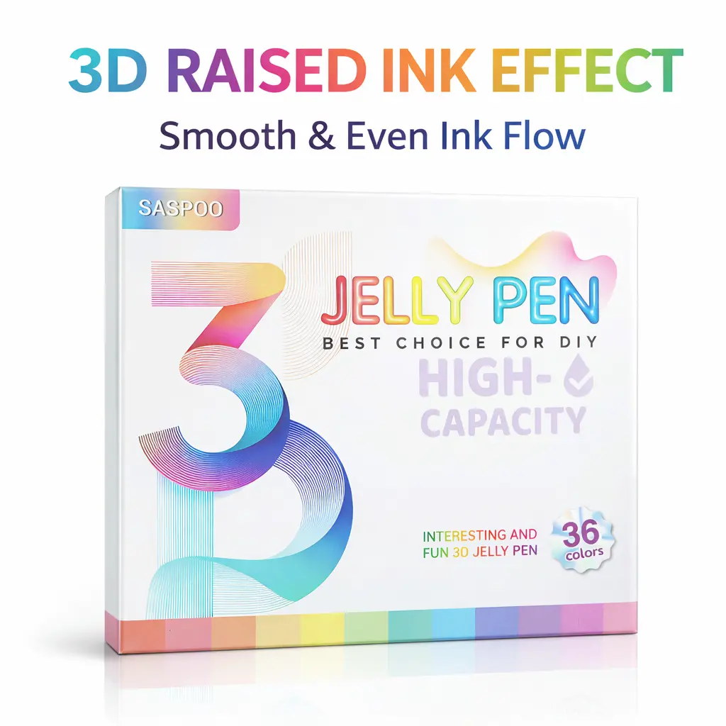 3D Jelly Pens - High Capacity, Smooth Ink Flow, Raised Effect, Puffy Ink, No Clumping, No Skipping, Multi-Surface Arts Crafts Stationery Writing Tools for Art Kits, Customizing Anything