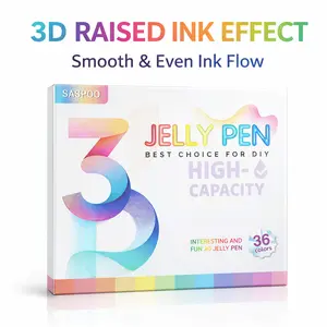 3D Jelly Pens –Colors Puffy Raised Ink Smooth Flow Multi-Surface DIY Art Set High Capacity