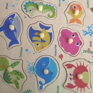 edutree Wooden Peg Puzzles for Toddlers 1 2 3 4, 6 Pack Educational Peg Puzzles Montessori Toys, Learning Puzzles for Kids Girs Boys with Alphabet Number Animal Vehicle Shape, Halloween gift