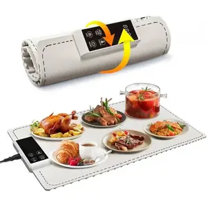 Portable roll-up food warmer, food heating pad, 6-level temperature electric heater, used for food insulation, suitable for holiday gatherings and buffets