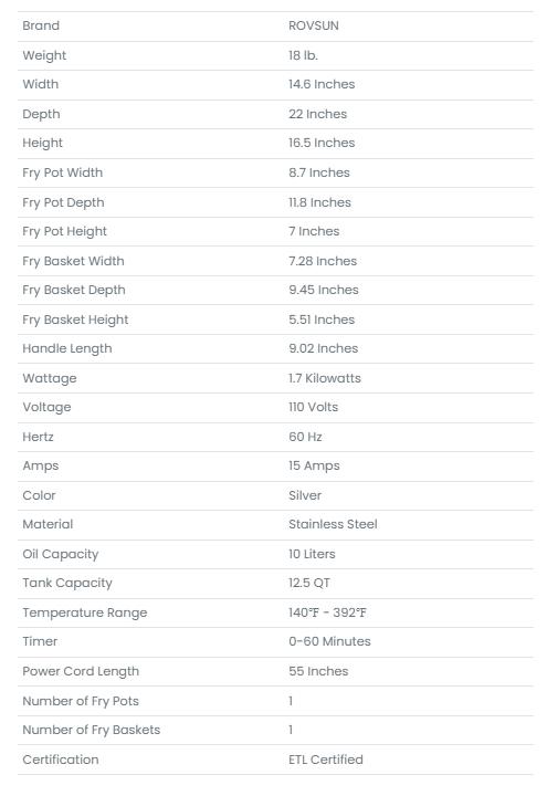 [FLASH SALE] ROVSUN 12.5 QT 110V 1700W Single Tank Electric Deep Fryer with Timer & Oil Drain