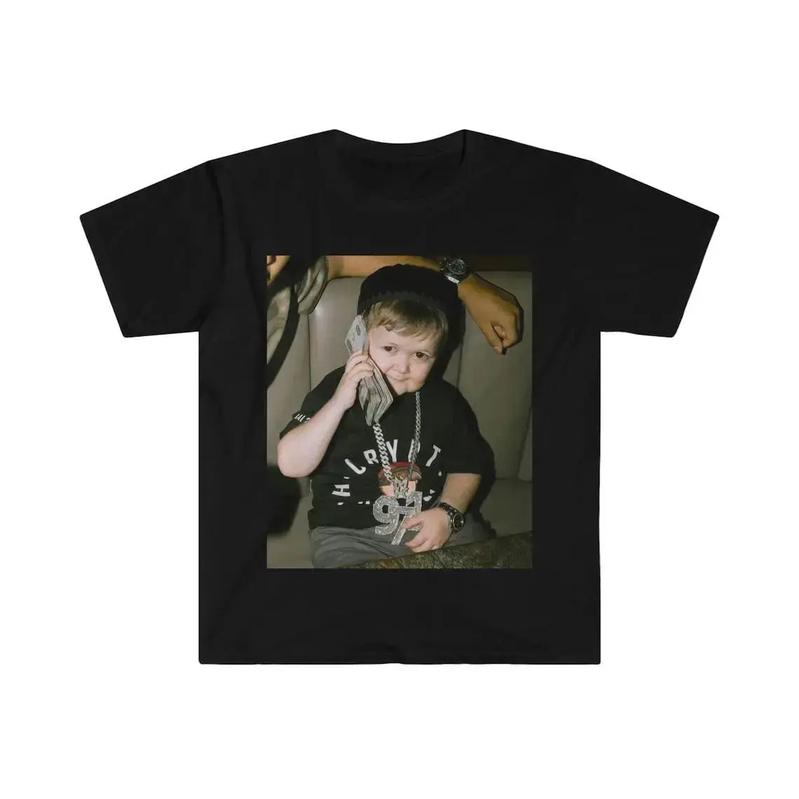 Men's Casual Short-Sleeve Round Neck Soft T-Shirt - Hasbulla Magomedov Money Phone, Mini Khabib Viral Meme Apparel, Funny Gift for Adults
