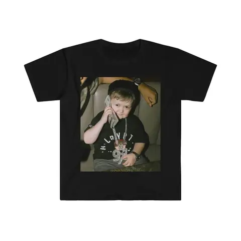 Men's Casual Short-Sleeve Round Neck Soft T-Shirt - Hasbulla Magomedov Money Phone, Mini Khabib Viral Meme Apparel, Funny Gift for Adults