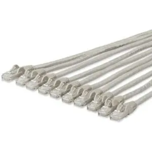 Startech N6PATCH15GR10PK Cat6 Patch Cable - 15 ft, 24A, Snagless RJ45 Connectors, Gray, Pack of 10, None, Default