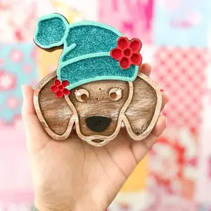 Dachshund dog Christmas Car Freshie - Personalizable Car Air Freshener with Unique Scent Options & Customizable Shapes for Enhanced Driving Experienceic