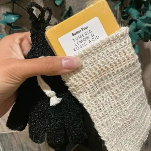 Tumeric Brightening Soap Bar,Exfoliation Glove  & Soap Saver Super Glow Kit natural skincare