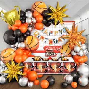 Basketball Themed Birthday Party Balloon Arch Kit, Star 179pcs/set Basketball Balloon Garland Set, Party Decoration Supplies for Birthday, Sports Themed Party