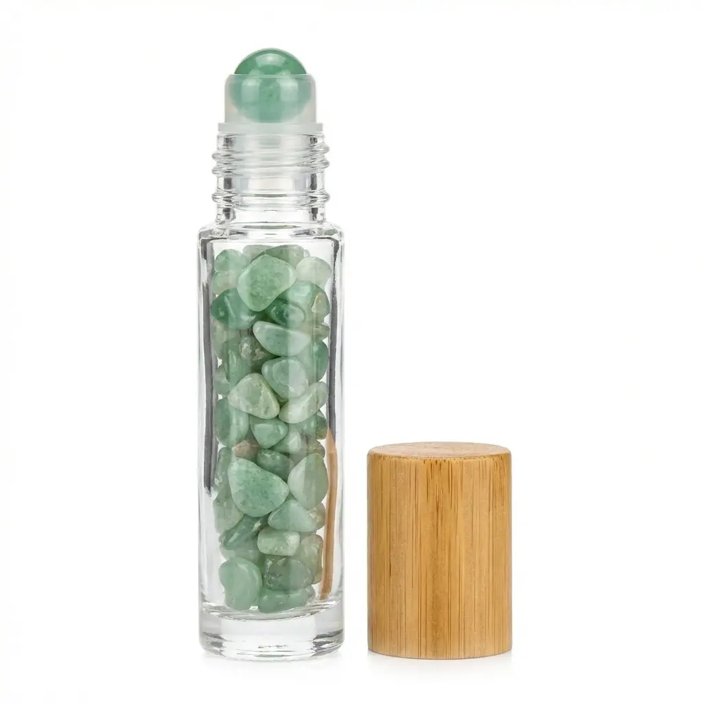 Green Aventurine Crystal Roller Bottle — 10ml Gemstone Oil Roller