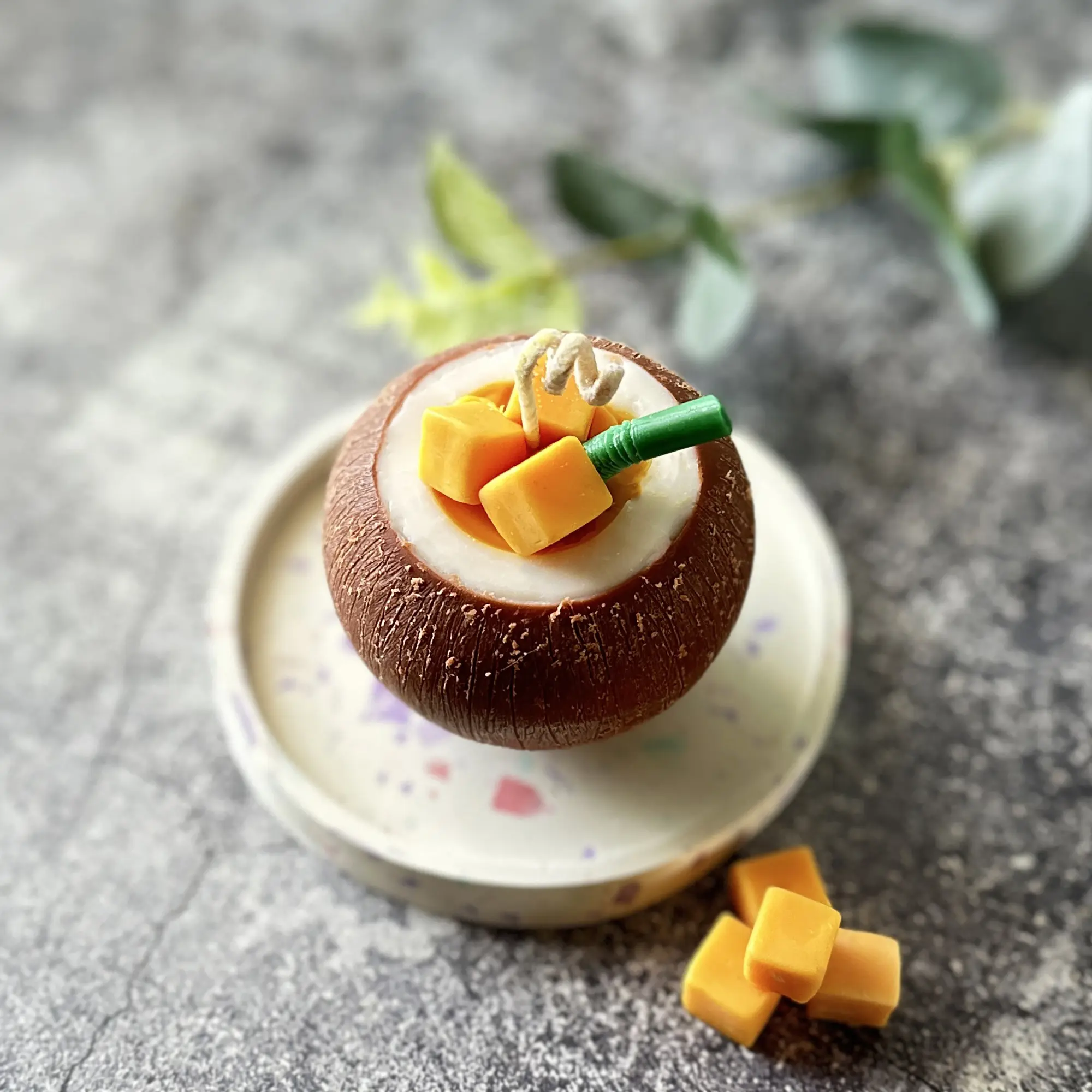 Lumiine Coconut Mango Candle Soy Wax Handmade Scented Candle Unique Gift