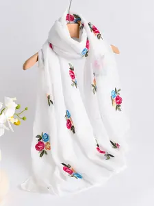 Women's Elegant Floral Scarf Shawl, Multifunctional Headscarf, Outdoor Decoration, Sun Protection Beach Towel, Perfect Mother's Day Gift