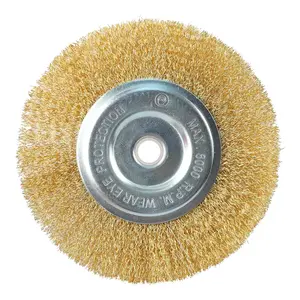 Wire Brush for Grinder - 6 Inch Fine Crimped Wire Wheel for Bench Grinder with 1/2" and 5/8" Arbor(0.012Inch Wire Size), Efficiently Polish Nuts, Bolts and Assorted Car Parts.Quesear