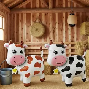 1/2pcs Cartoon Cow Shape Standing Balloons for Birthday Party Decorations, Indoor Outdoor Party Props and Gifts