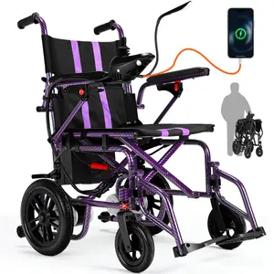 Electric Wheelchairs for Adults, Foldable Wheelchair for Adults,360W Dual Motor Motorized Wheelchair with 15 Miles Long Travel Range, Maximum Speed 4MPH, Support 286 lbs