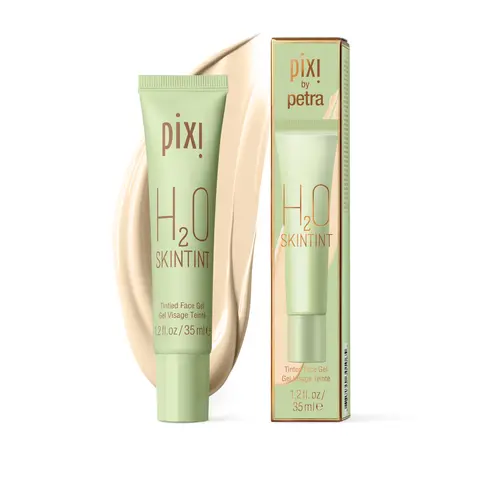 Pixi H2O Skin Tint Tinted Gel Moisturizer - Lightweight, Hydrating, Water-Resistant, Evens Tone, Reduces Redness - Hydrates Skin, Boosts Moisture - 1.2 fl oz/35 ml