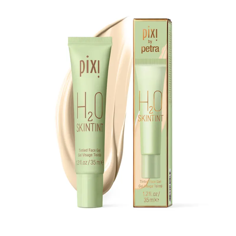Pixi H2O Skin Tint Tinted Gel Moisturizer - Lightweight, Hydrating, Water-Resistant, Evens Tone, Reduces Redness - Hydrates Skin, Boosts Moisture - 1.2 fl oz/35 ml