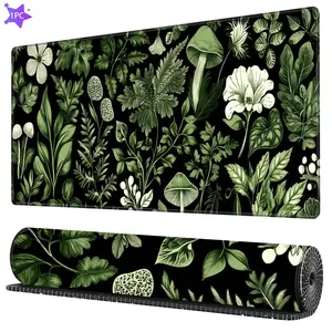 Retro Green Floral Pattern Mouse Pad, Rectangle Gaming Mouse Pad, Non-Slip Mousepad, Office Desk Keyboard Mouse Mat for Home Office Game Room Desk, Computer Accessories