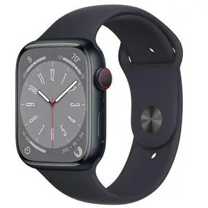 Refurbished Apple Watch Series 8 GPS 45mm Midnight Aluminum Case Midnight Sport Band 2022 with S8 SiP Chip & Watch Charger Accessories | (Eco-Friendly Condition)