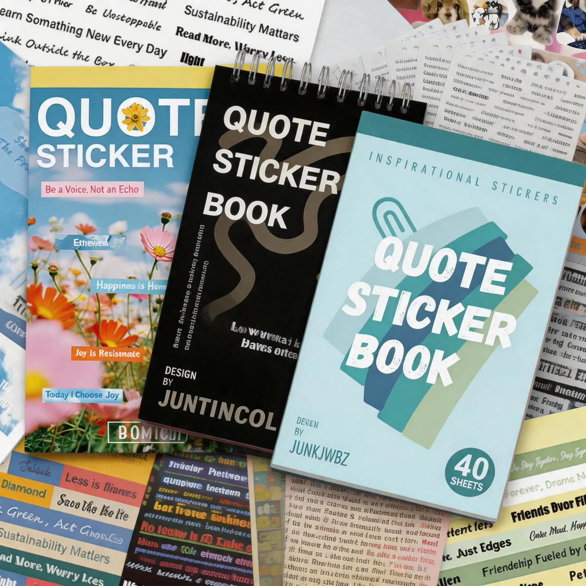 PRSTINCOL 2370 PCS Aesthetic Adhesive Quote & Word Stickers, 40 Sheets of Inspirational Phrases for Journaling, Scrapbooking & DIY Crafts, Adhesive Stickers Stickers Diy Decal Film