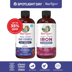 MaryRuth's Hair Care & Iron Bundle - Daily Liquid Hair Formula 16 oz & Liquid Iron 16 oz